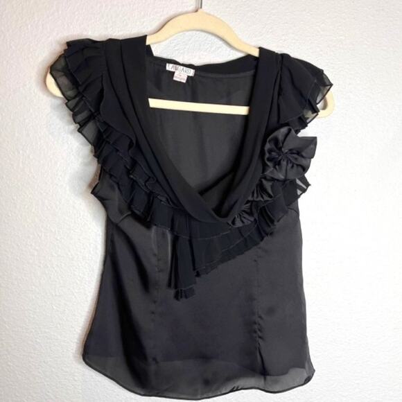 Asgard Tops - Asgard Black Sheer Ruffle Sexy Top Sz Small